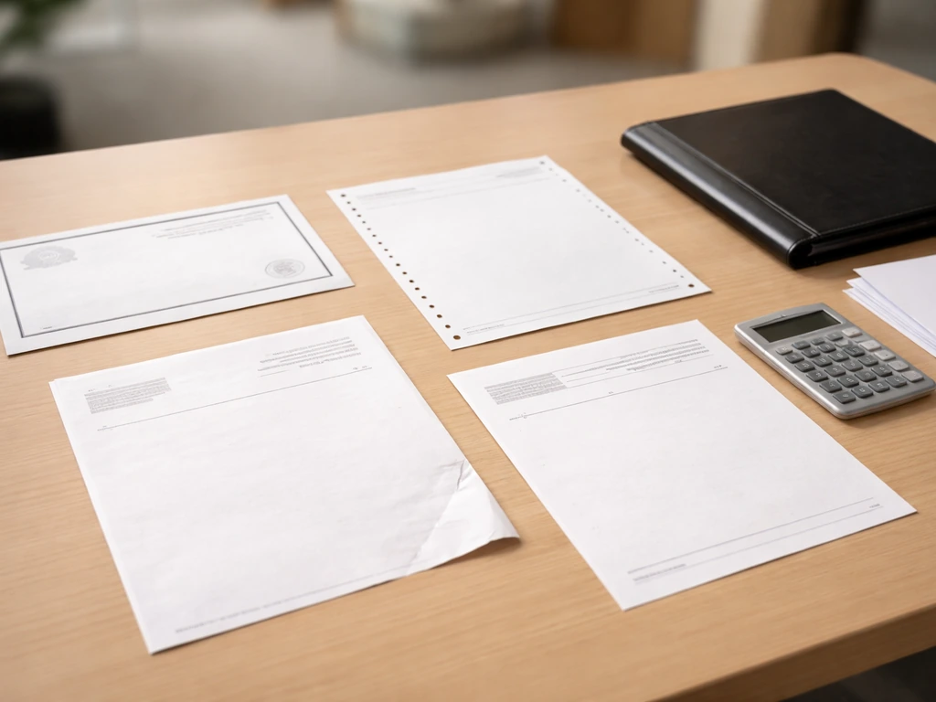 Minimal desk scene with generic financial documents suggesting mortgages, credit, taxes, and legal liabilities.