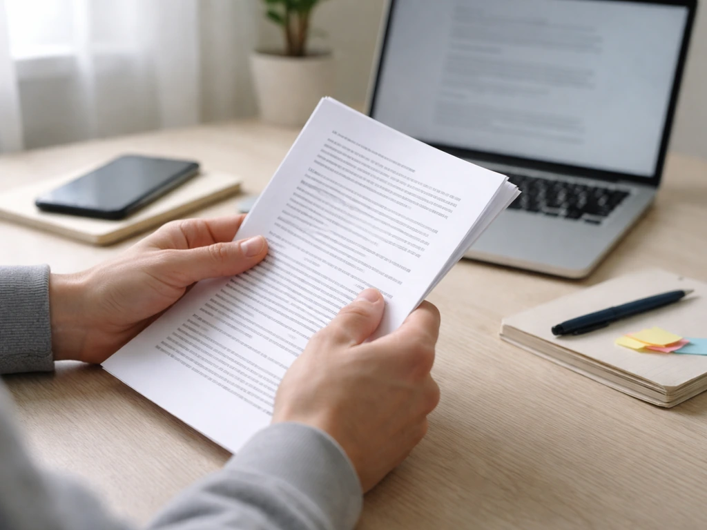 Close-up of hands reviewing papers and a phone near a laptop, symbolizing independent media and finance verification.