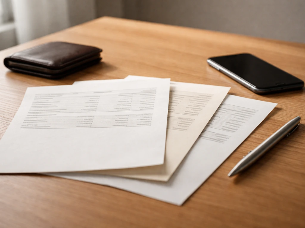 Close-up of mixed financial reports and smartphone calculator on a desk, hinting at conflicting net worth estimates.