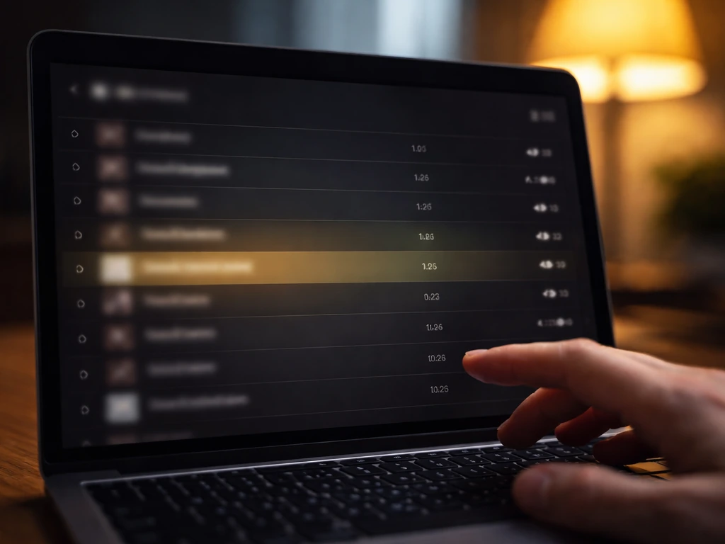 Close-up of an anonymous music-streaming dashboard showing dated entries and active play counts.